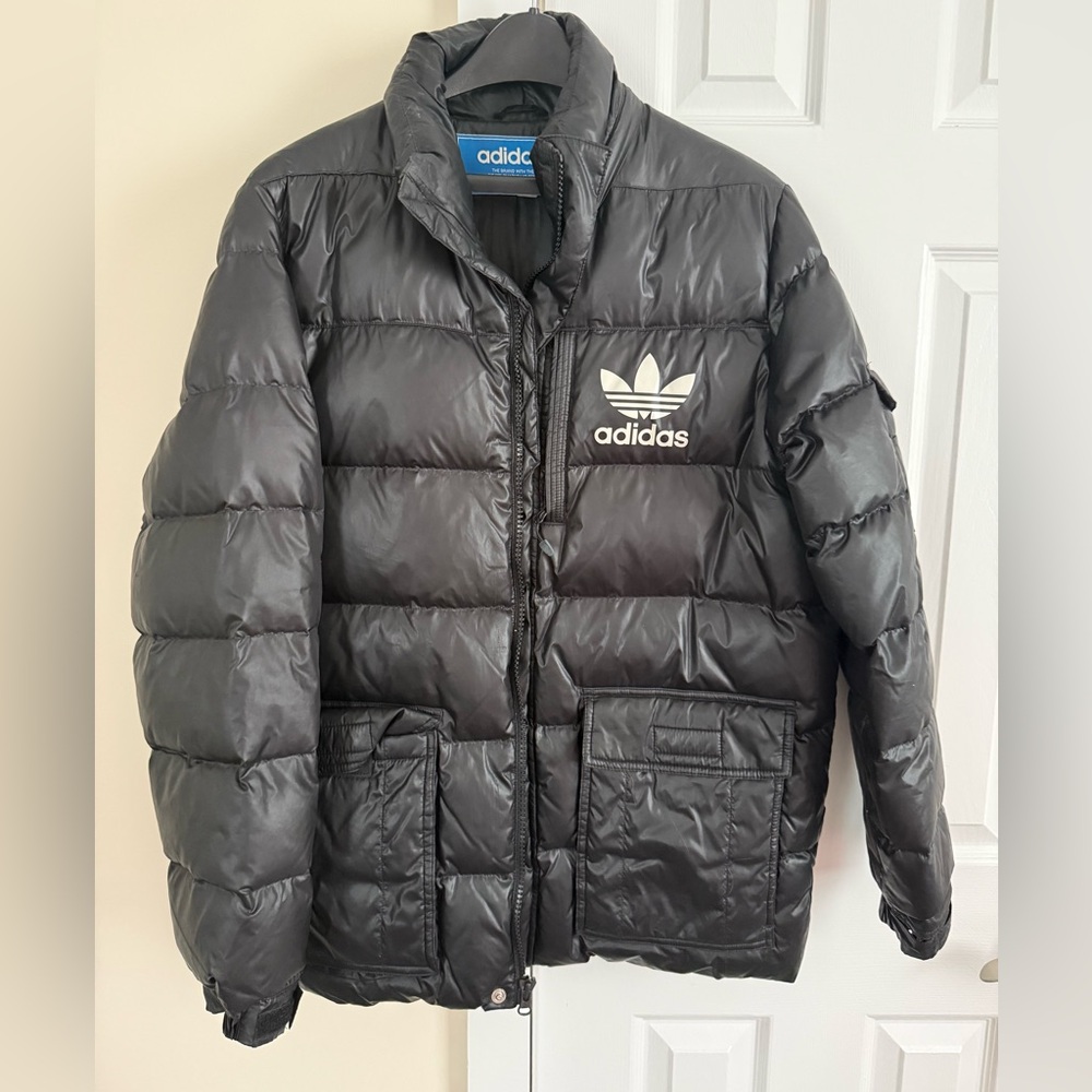 Adidas Men's Black Puffer Coat/Jacket, size medium (oversized)